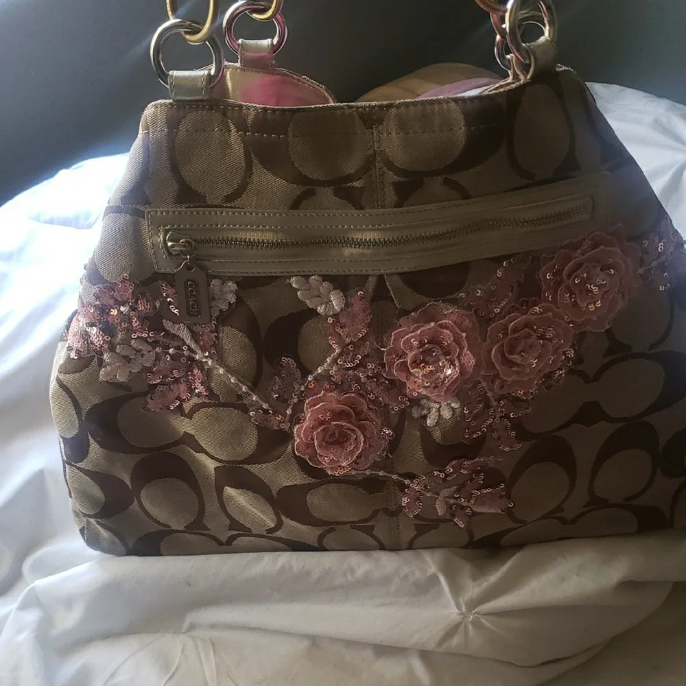 Coach Brown and Pink Travel Bags with Signature Monogram Personally Restored - Picture 2 of 14